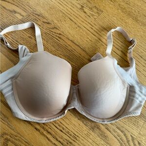 Felina Side Smoother T-Shirt Bra Tan Nude 36D Underwire Full Coverage Mesh